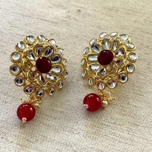 Fashion Jewelry gold/red Earrings